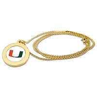 Women's Gold Miami Hurricanes Logo Pendant Necklace