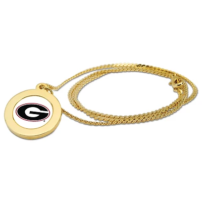 Women's Gold Georgia Bulldogs Logo Pendant Necklace