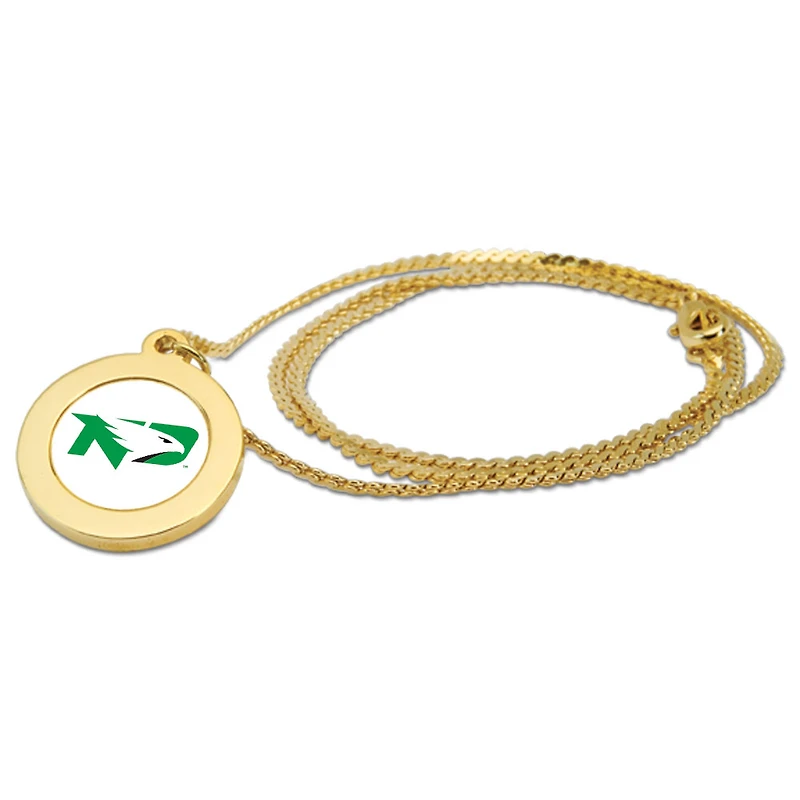 Women's Gold North Dakota Logo Pendant Necklace
