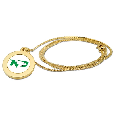 Women's Gold North Dakota Logo Pendant Necklace