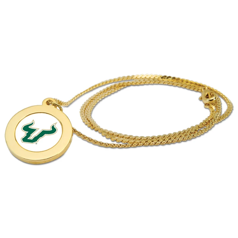 Women's Gold South Florida Bulls Logo Pendant Necklace