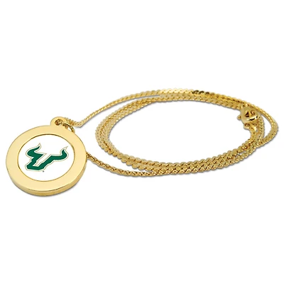 Women's Gold South Florida Bulls Logo Pendant Necklace