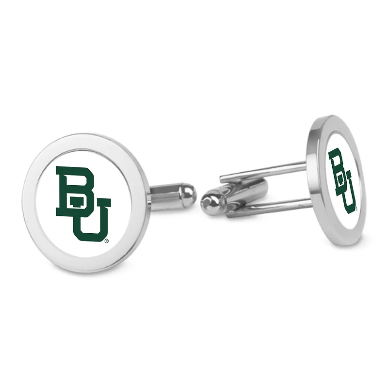 Silver Baylor Bears Logo Cufflinks