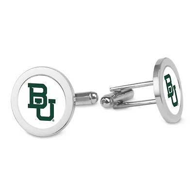 Silver Baylor Bears Logo Cufflinks