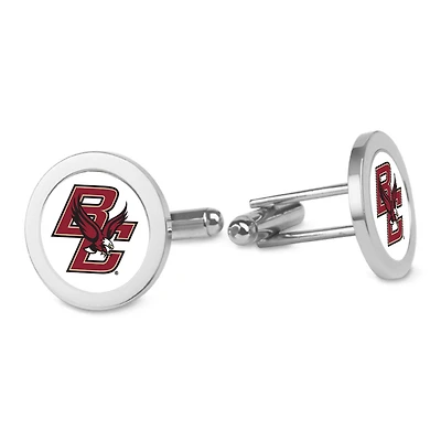 Silver Boston College Eagles Logo Cufflinks