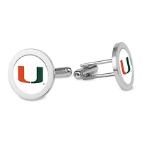 Silver Miami Hurricanes Logo Cufflinks