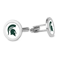 Silver Michigan State Spartans Logo Cufflinks