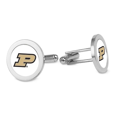 Silver Purdue Boilermakers Logo Cufflinks