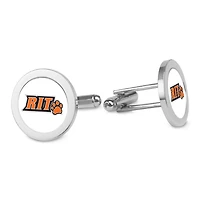 Silver Rochester Institute of Technology Tigers Logo Cufflinks