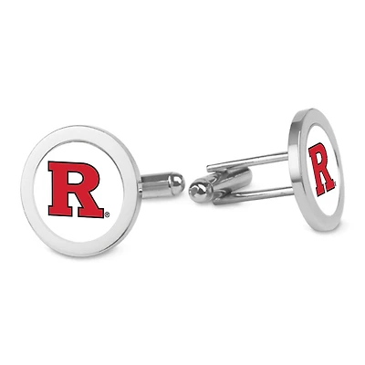 Silver Rutgers Scarlet Knights Logo Cufflinks