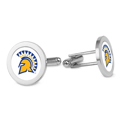 Silver San Jose State Spartans Logo Cufflinks