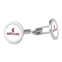 Silver Santa Clara Broncos Logo Cufflinks