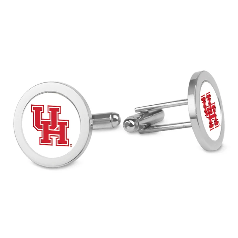 Silver Houston Cougars Logo Cufflinks