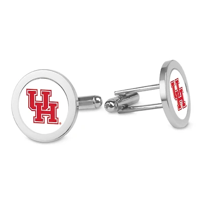 Silver Houston Cougars Logo Cufflinks