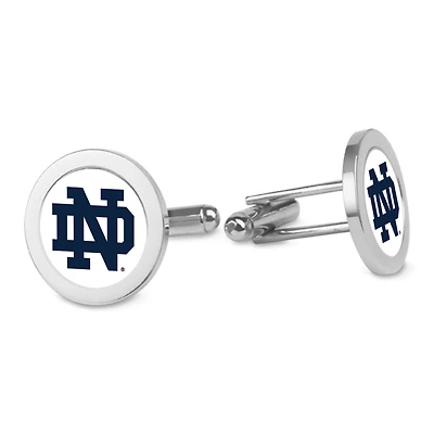 Silver Notre Dame Fighting Irish Logo Cufflinks