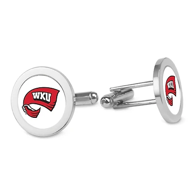 Silver Western Kentucky Hilltoppers Logo Cufflinks