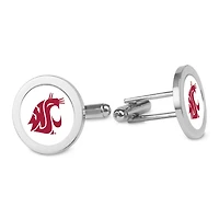Silver Washington State Cougars Logo Cufflinks