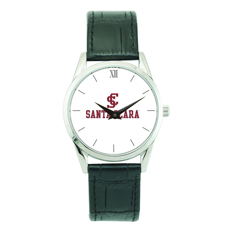 Unisex Silver Santa Clara Broncos Stainless Steel Wristwatch