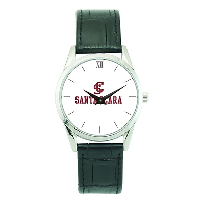 Unisex Silver Santa Clara Broncos Stainless Steel Wristwatch