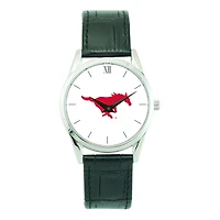 Unisex Silver SMU Mustangs Stainless Steel Wristwatch