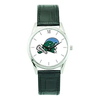 Unisex Silver Tulane Green Wave Stainless Steel Wristwatch