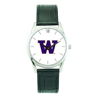 Unisex Silver Washington Huskies Stainless Steel Wristwatch