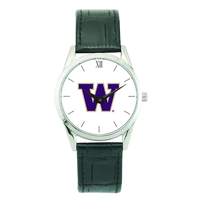 Unisex Silver Washington Huskies Stainless Steel Wristwatch