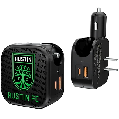 Austin FC Text Backdrop Design USB Charger