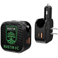 Austin FC Text Backdrop Design USB Charger