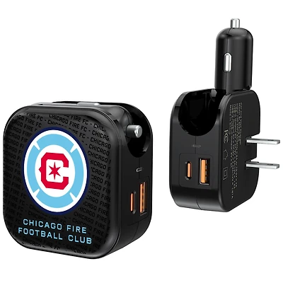 Chicago Fire Text Backdrop Design USB Charger