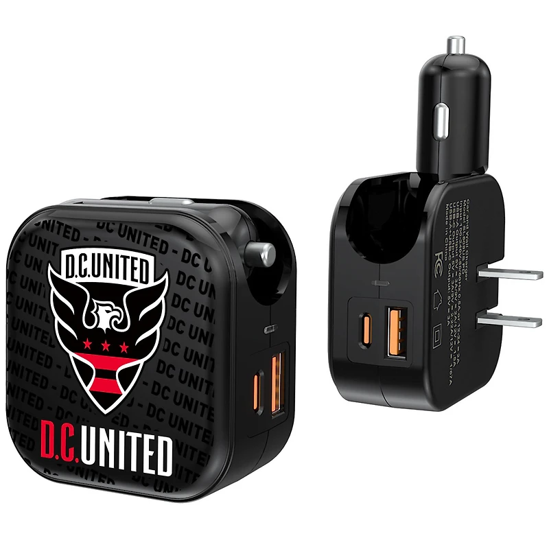 D.C. United Text Backdrop Design USB Charger