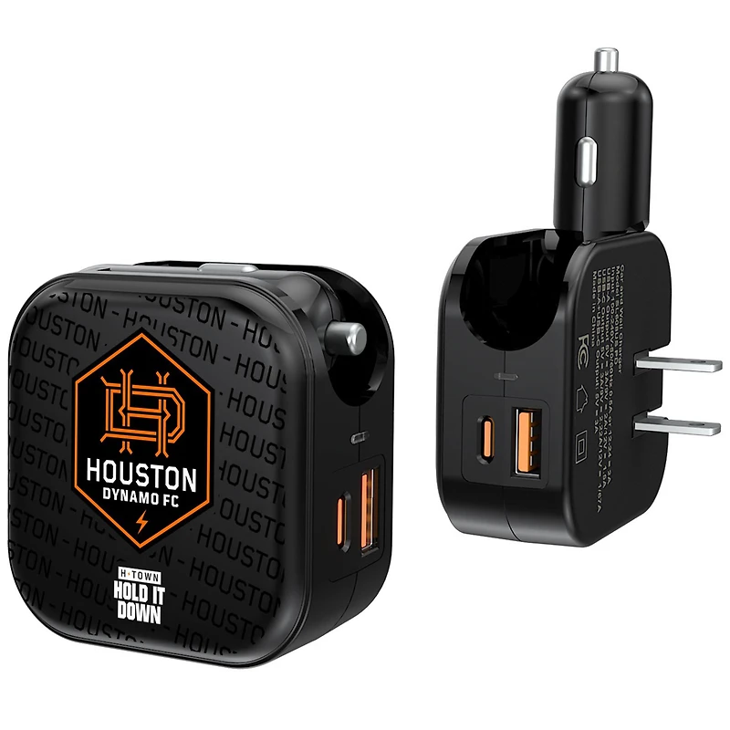 Houston Dynamo FC Text Backdrop Design USB Charger