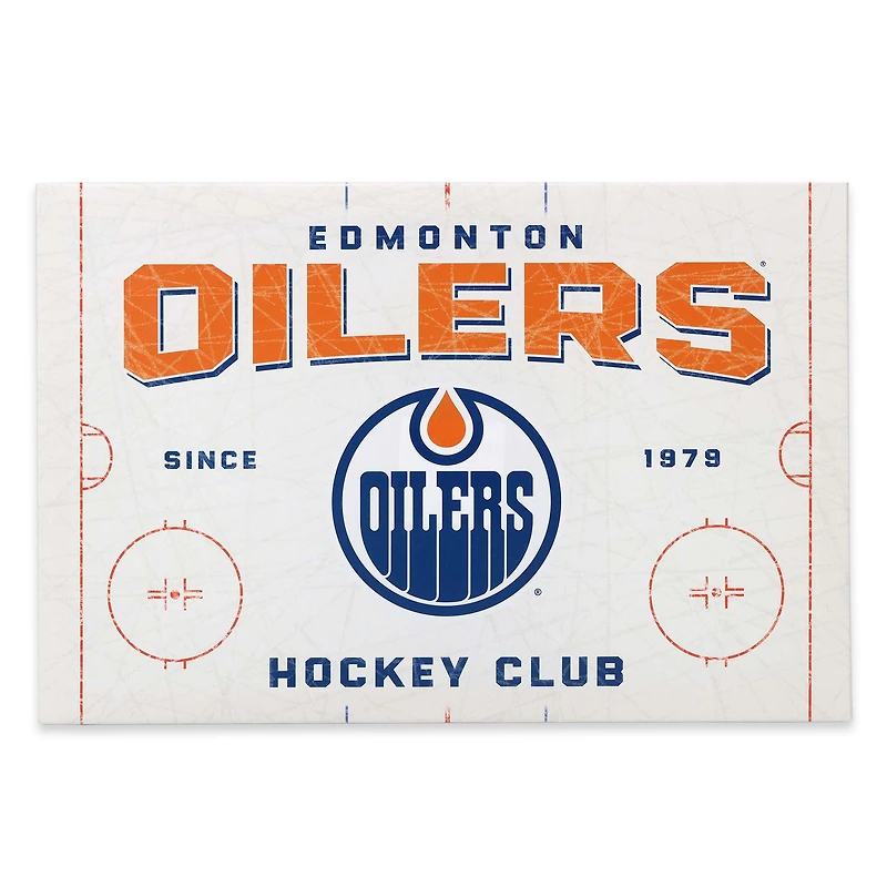Edmonton Oilers 15.2'' x 22.8'' Rink Canvas
