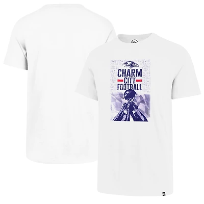 Men's '47 White Baltimore Ravens Charm City Football T-Shirt