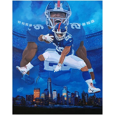 Saquon Barkley New York Giants "Sky's the Limit" Deacon Jones Foundation 24'' x 32'' Fine Art Print by Edgar Brown