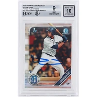 Riley Greene Detroit Tigers Autographed 2019 Bowman Chrome MLB Refractor #BDC-50 Beckett Fanatics Witnessed Authenticated 9/10 Card