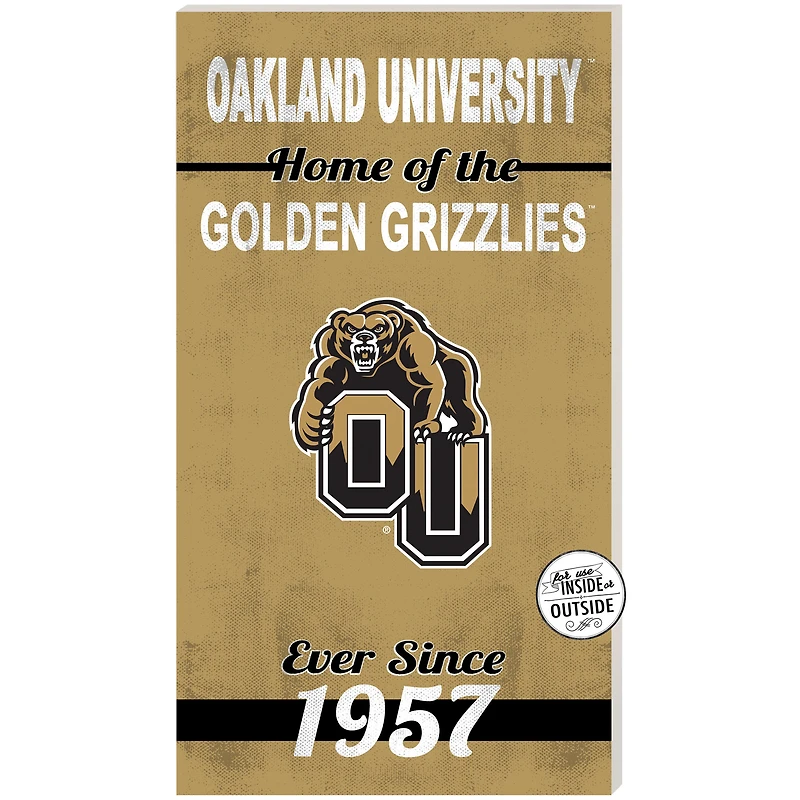 Oakland Golden Grizzlies 11" x 20" Indoor/Outdoor Home Of The Sign
