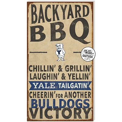 Yale Bulldogs 11" x 20" Indoor/Outdoor BBQ Sign