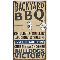 Yale Bulldogs 11" x 20" Indoor/Outdoor BBQ Sign