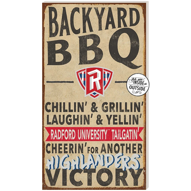 Radford Highlanders 11" x 20" Indoor/Outdoor BBQ Sign