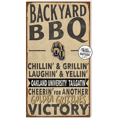 Oakland Golden Grizzlies 11" x 20" Indoor/Outdoor BBQ Sign