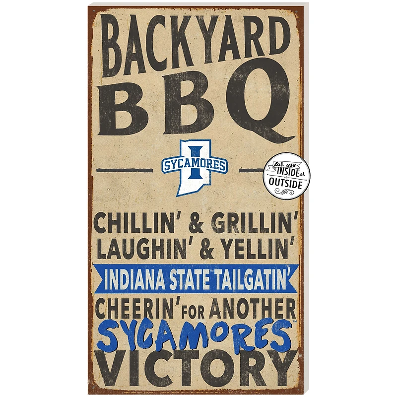 Indiana State Sycamores 11" x 20" Indoor/Outdoor BBQ Sign