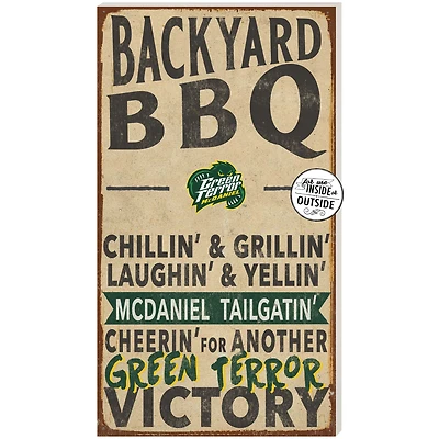 McDaniel Green Terror 11" x 20" Indoor/Outdoor BBQ Sign