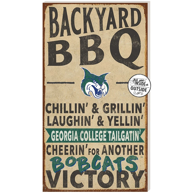 Georgia College Bobcats 11" x 20" Indoor/Outdoor BBQ Sign