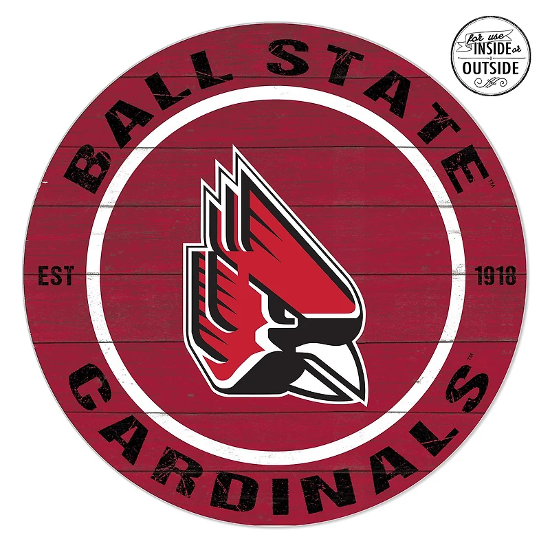 Ball State Cardinals 20" x 20" Indoor/Outdoor Circle Sign