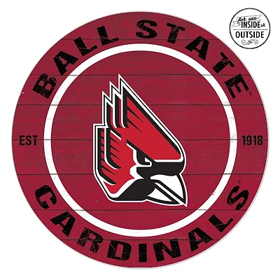 Ball State Cardinals 20" x 20" Indoor/Outdoor Circle Sign