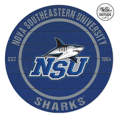 Nova Southeastern Sharks 20" x 20" Indoor/Outdoor Circle Sign