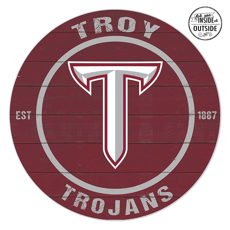 Troy University Trojans 20" x 20" Indoor/Outdoor Circle Sign