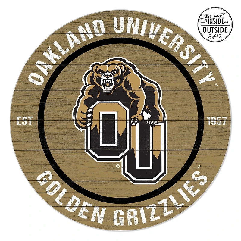 Oakland Golden Grizzlies 20" x 20" Indoor/Outdoor Circle Sign