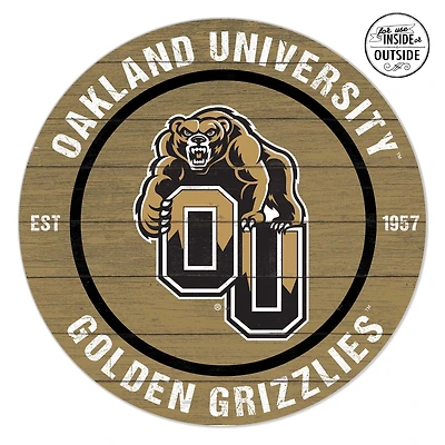 Oakland Golden Grizzlies 20" x 20" Indoor/Outdoor Circle Sign